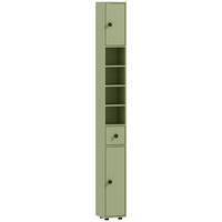 BADEZIMMERSCHRANK Spanplatte Grün - Schwarz/Grün, Karton/Holzwerkstoff (20/180/20cm) - Kleankin