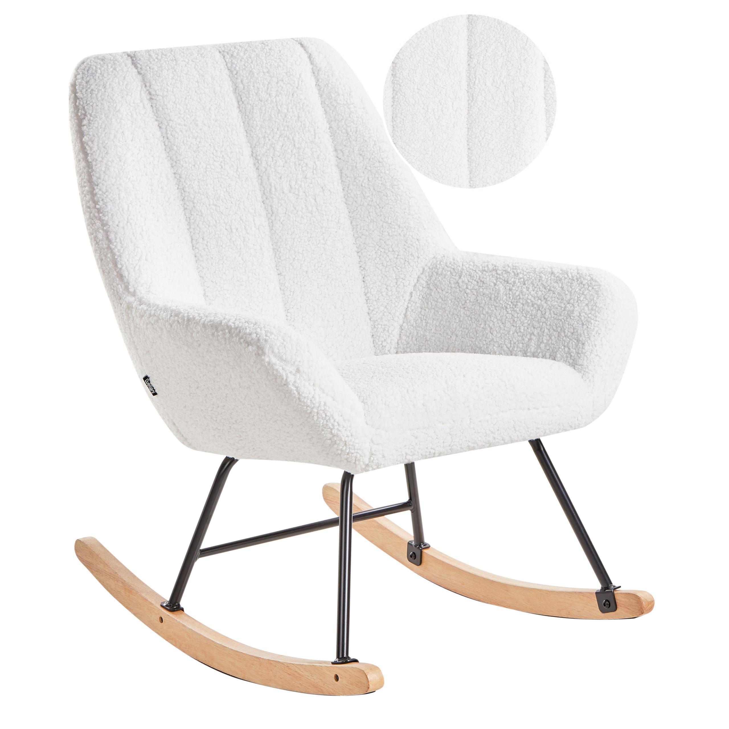 SCHAUKELSESSEL Cremeweiß Kinno - Schwarz/Weiß, Textil (67/90/81cm) - Beliani