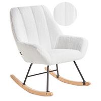 SCHAUKELSESSEL Cremeweiß Kinno - Schwarz/Weiß, Textil (67/90/81cm) - Beliani