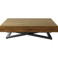 COUCHTISCH Cavetta U höhenverstellbar ausziehbar, Lefkas Eiche 120-200/80/27-76 cm - Alteiche/Schwarz, Holzwerkstoff/Metall (80/200/76cm) - WFL GROUP