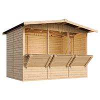 MARKTBUDE Holz, Gartenhaus, DREI FENSTER - 200x300/6 m2 M150A - Beige, Holz (336/232/263cm) - Timbela