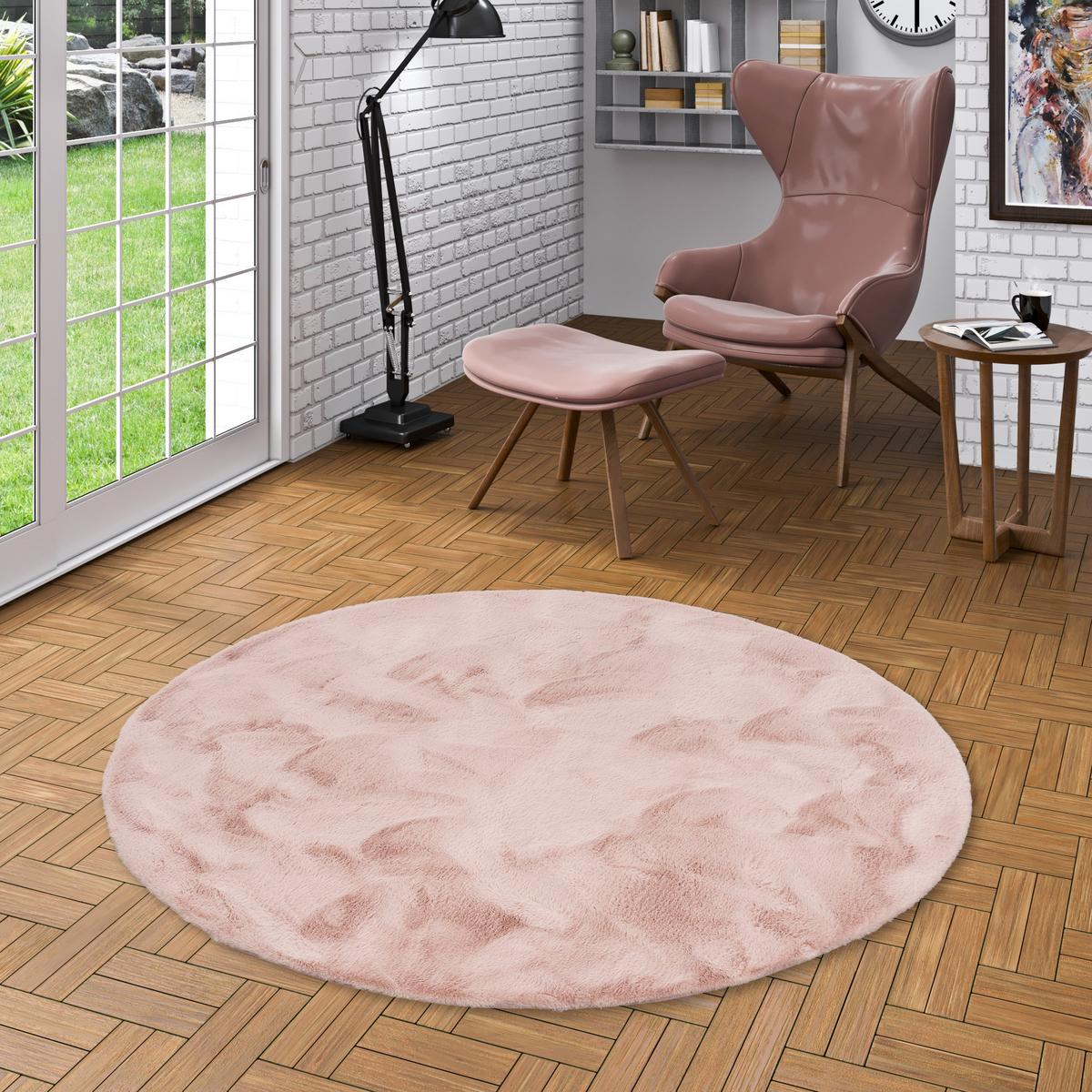 FELLTEPPICH LUXUS SUPER SOFT PLUSH RUND - Altrosa, Textil (160/160cm) - Pergamon