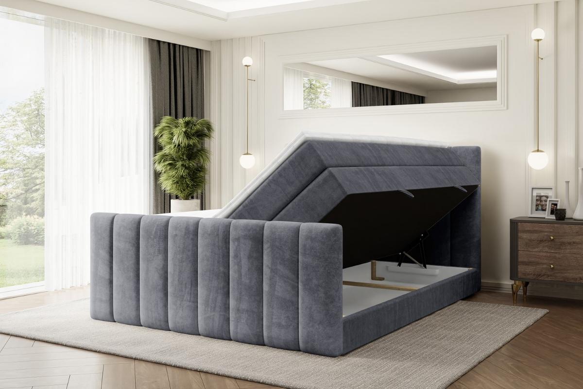 BOXSPRINGBETT OTTA-Z KING - 120x200 - H3/H4 - Dunkelgrau - Dunkelgrau, Holzwerkstoff (120/200cm) - ALTDECOR
