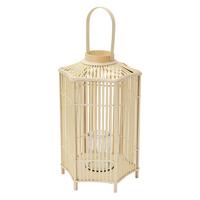 BAMBUS LATERNE H: 75 cm Holzfarbe Boho Stil - Naturfarben, Holz (35/75/35cm) - ECD-Germany