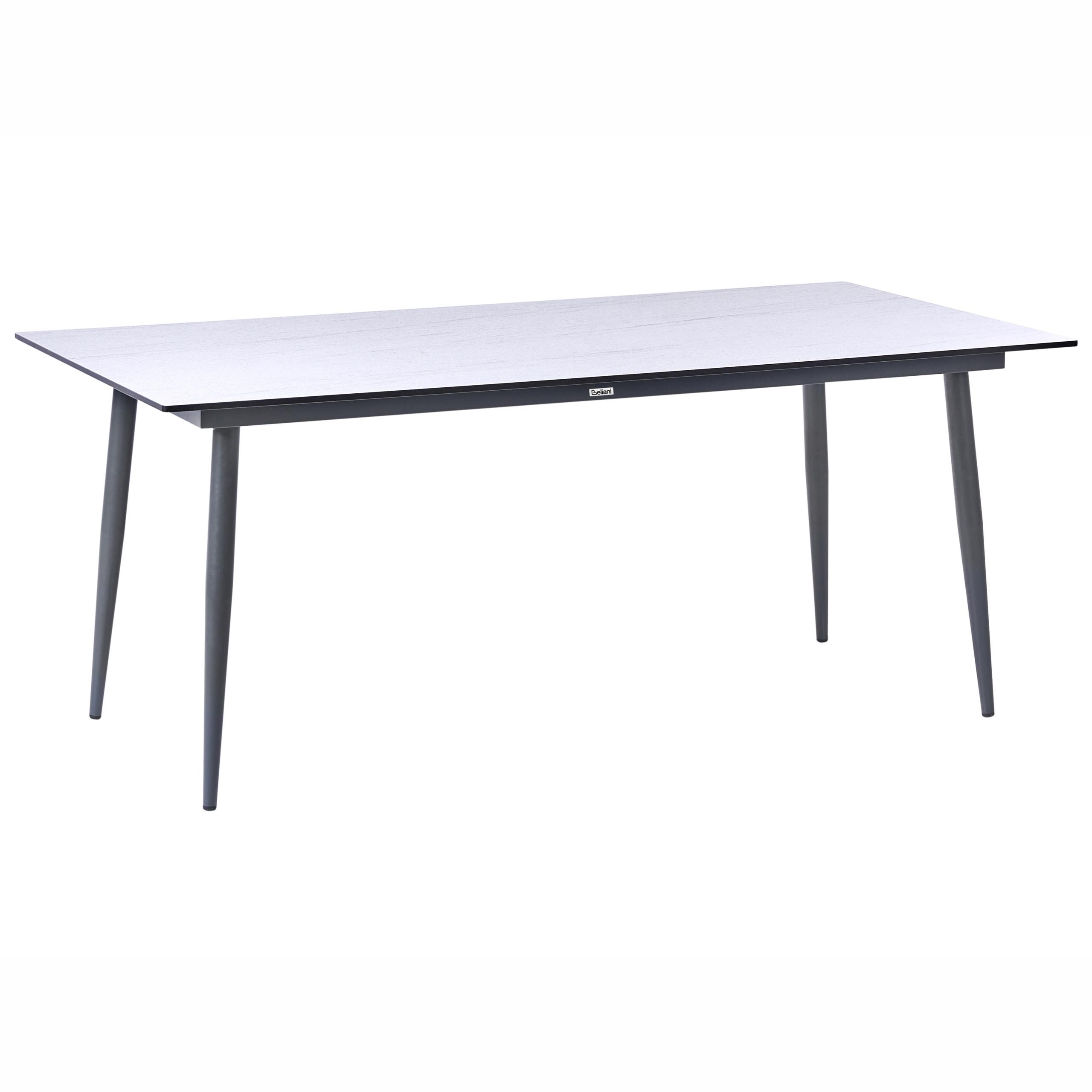 GARTENTISCH 180/90 cm Steinoptik Travertinoptik Tolentino - Dunkelgrau, Kunststoff (180/90/75cm) - Beliani