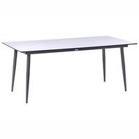 GARTENTISCH 180/90 cm Steinoptik Travertinoptik Tolentino - Dunkelgrau, Kunststoff (180/90/75cm) - Beliani