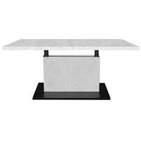 COUCHTISCH Höhenverstellbar Else 3 120x56x70 Holz Keramikoptik Weiß - Hellgrau/Schwarz, Holzwerkstoff (120/70/56cm) - 58aufmkessel