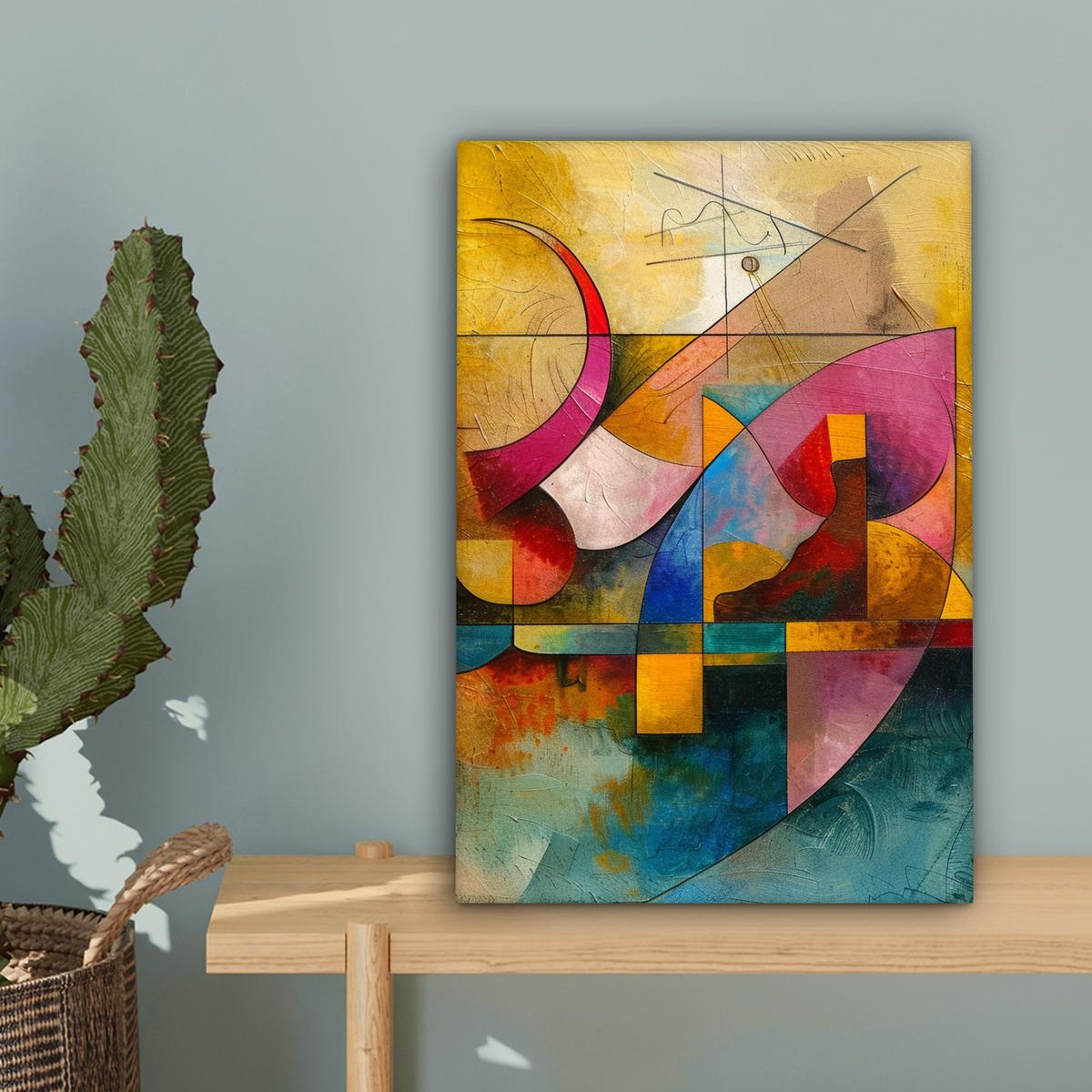 LEINWANDBILD Kunst - Abstrakt - Modern Deko Wohnzimmer 20x30 cm - Gelb, Textil (20/30cm) - MuchoWow