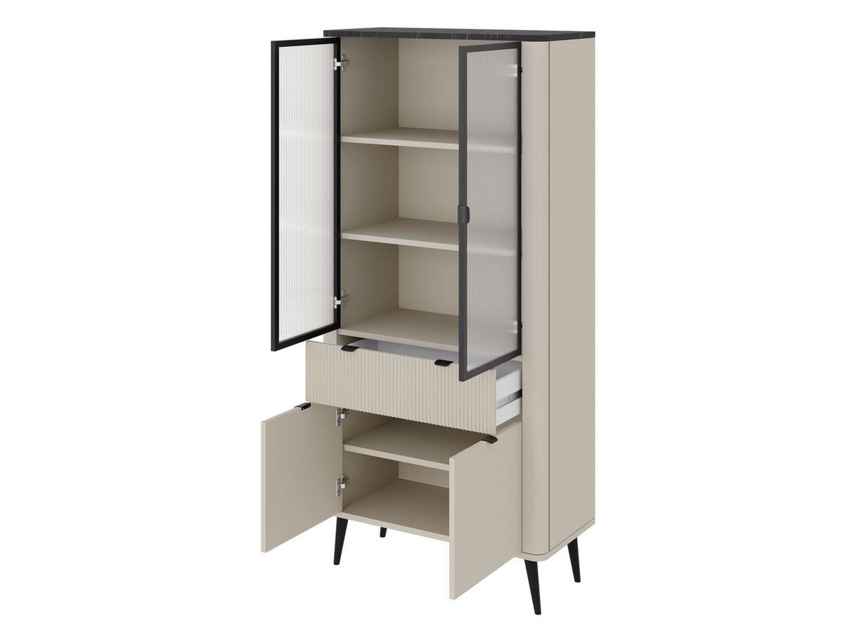 VITRINE Marly 1SD2W RE02 - Kaschmir/Goldfarben, Holzwerkstoff/Metall (90/191/40cm) - MIRJAN24