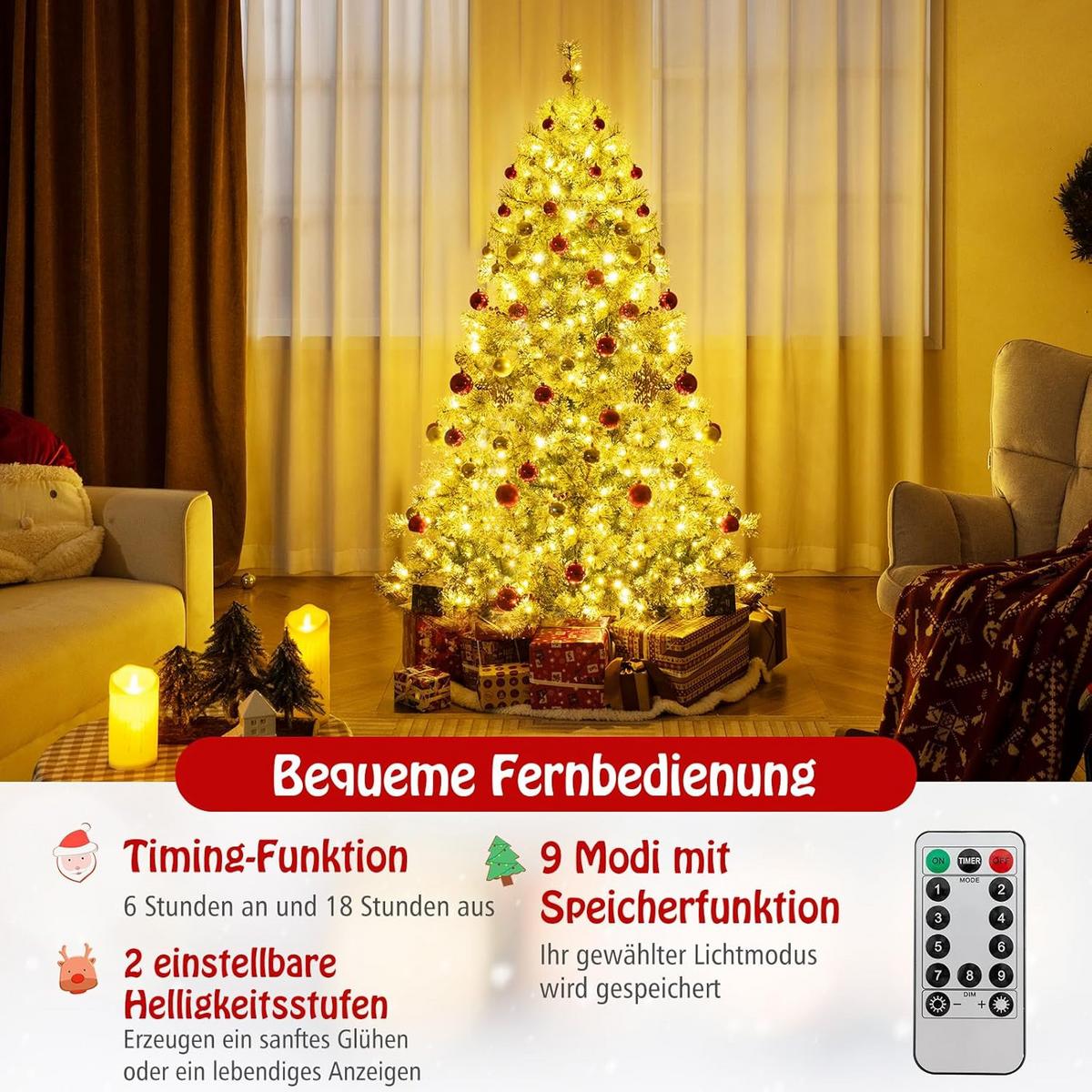 WEIHNACHTSBAUM Grün - Grün, Kunststoff (180cm) - COSTWAY