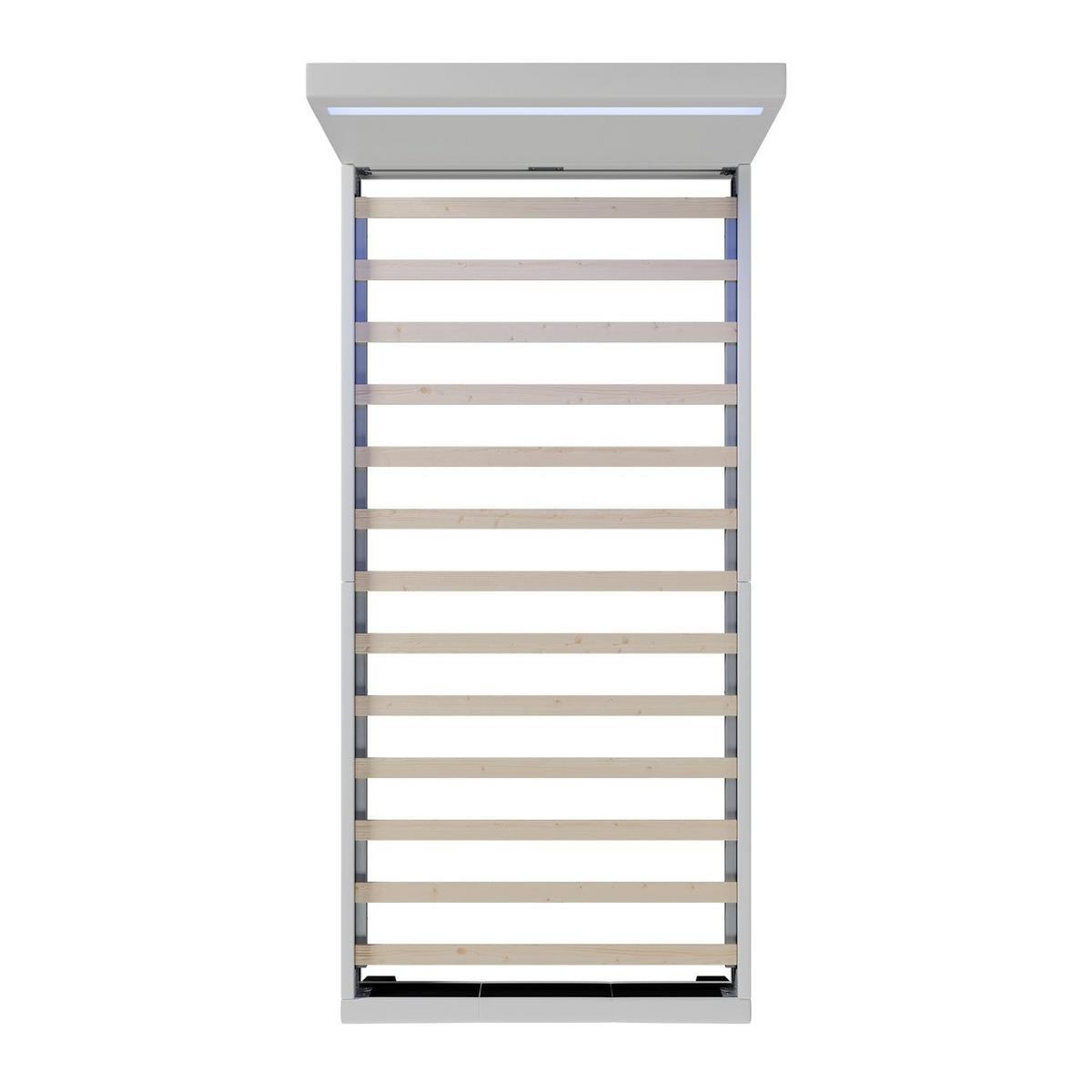 POLSTERBETT Verona mit LED weiß 90x200cm - Weiß, Holz (95/200cm) - Juskys