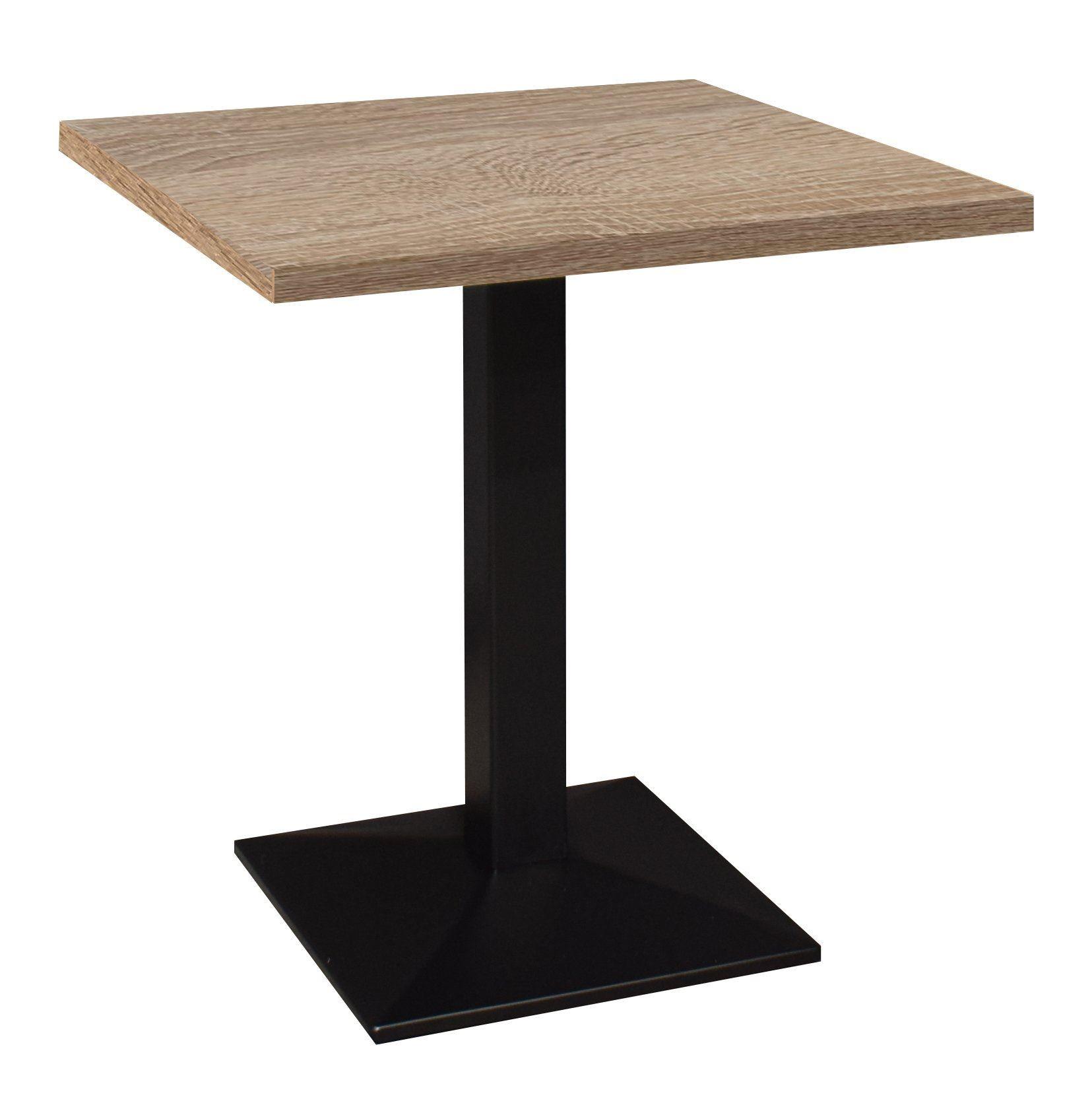 BISTROTISCH Ekzuperiia 70x70x75 schwarz matt/eiche sägerau - Naturfarben, Metall (70/70/75cm) - 58aufmkessel