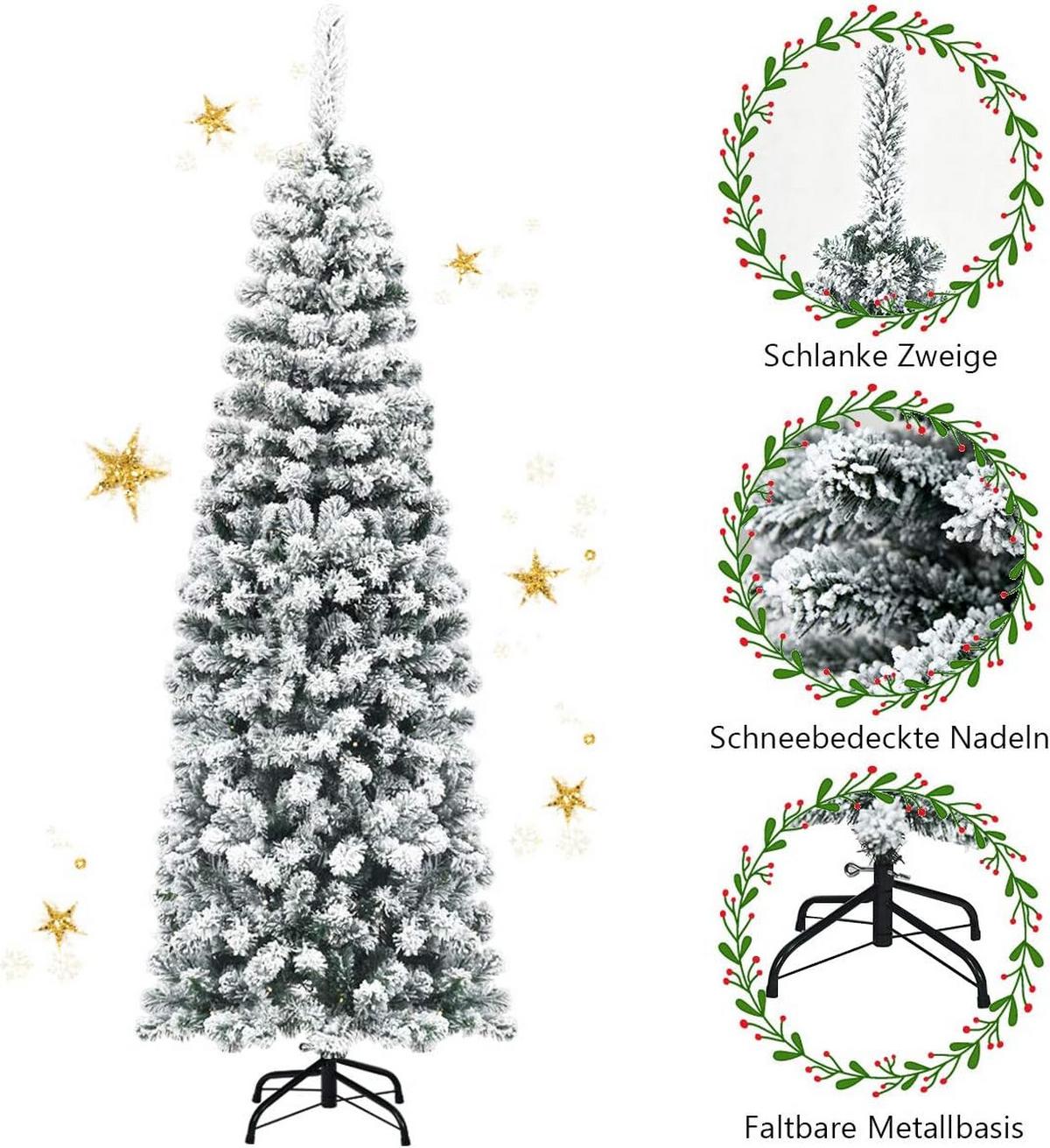 WEIHNACHTSBAUM Weiß - Weiß, Kunststoff (180cm) - COSTWAY