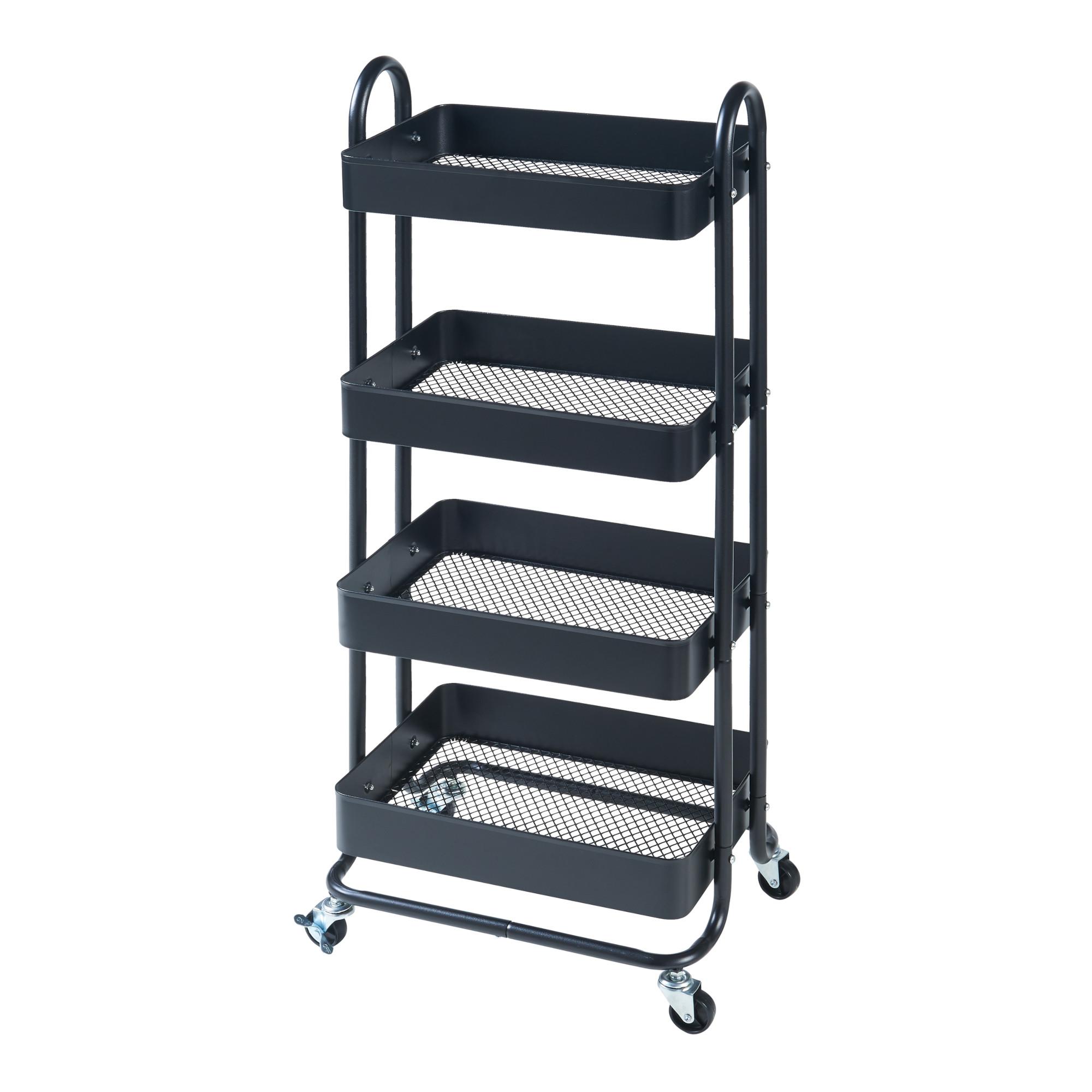 SERVIERWAGEN Pyhäntä - Schwarz, Metall (46/103.5/35cm) - [en.casa]
