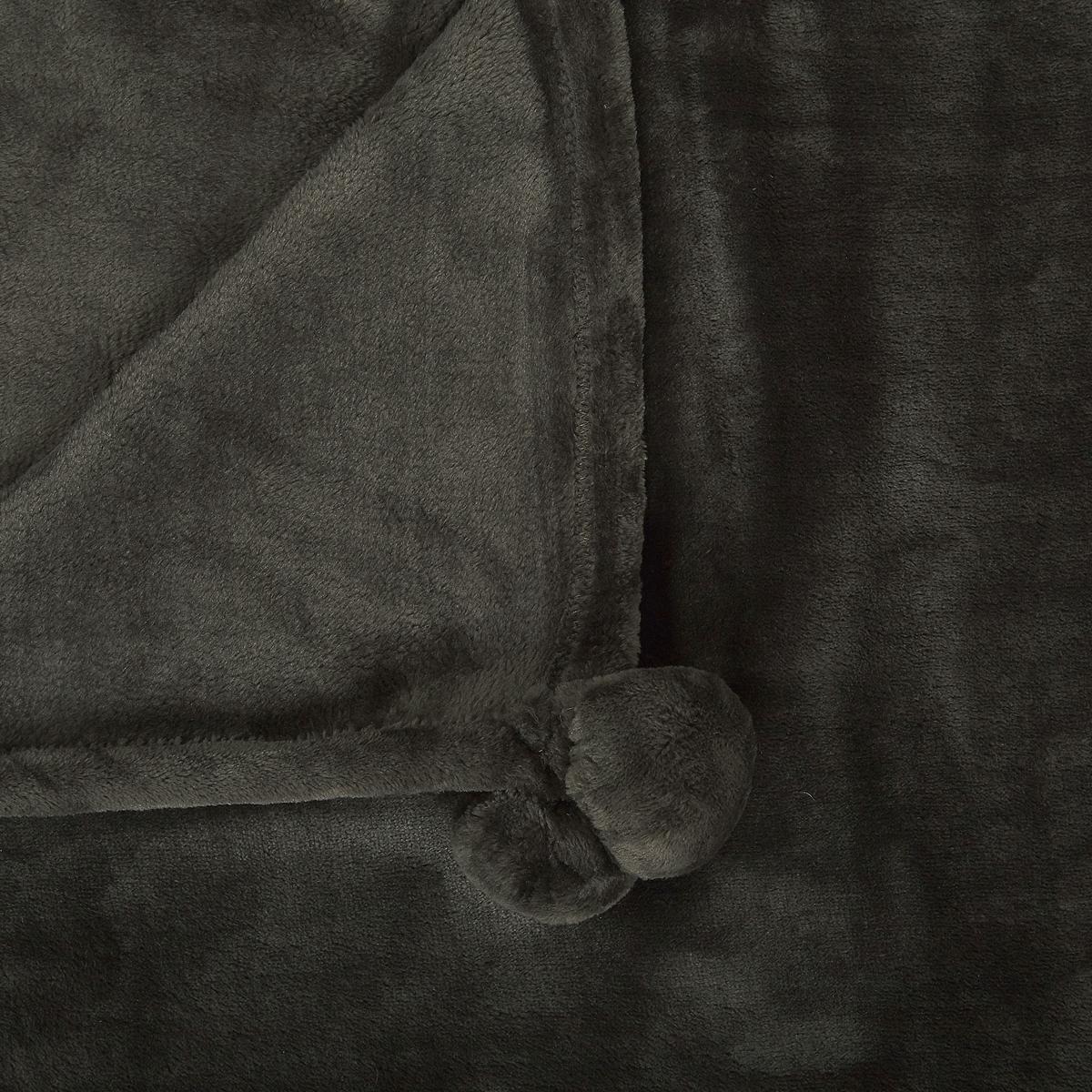 DECKE Dunkelgrau Terke 220/200 cm - Dunkelgrau, Textil (200/220cm) - Beliani