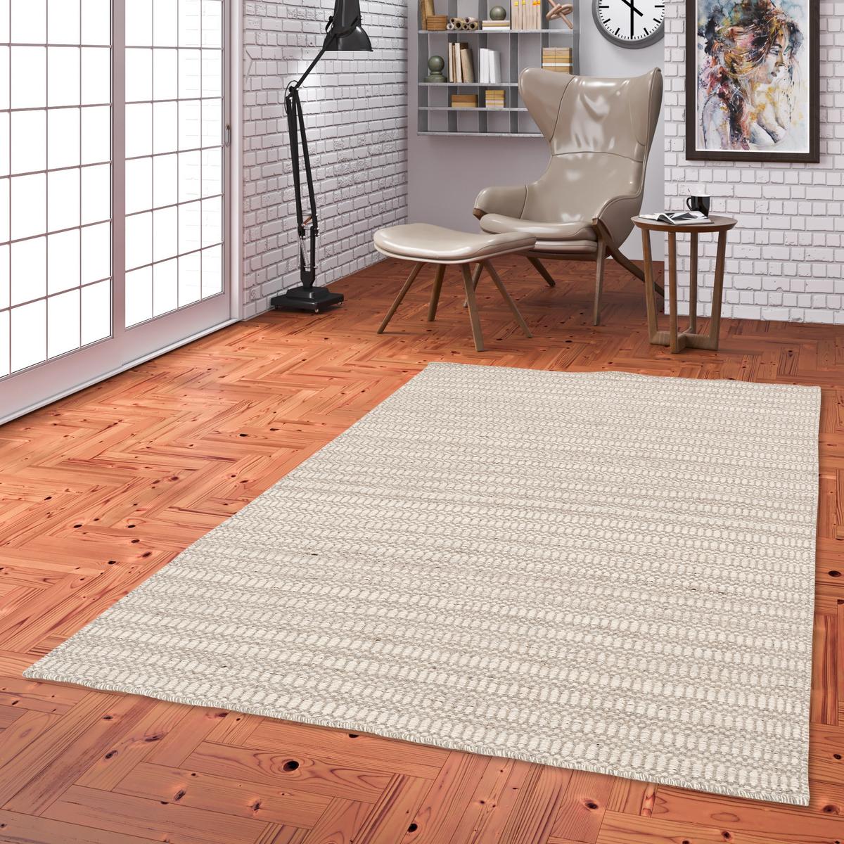 NATUR TEPPICH WOLLE SKANDI MELIERT - Grau, Textil (160/230cm) - Pergamon