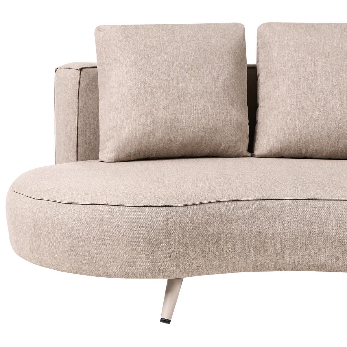 GARTENSOFA 3-Sitzer rechtsseitig Beige Parori - Beige, Textil (210/95/104cm) - Beliani