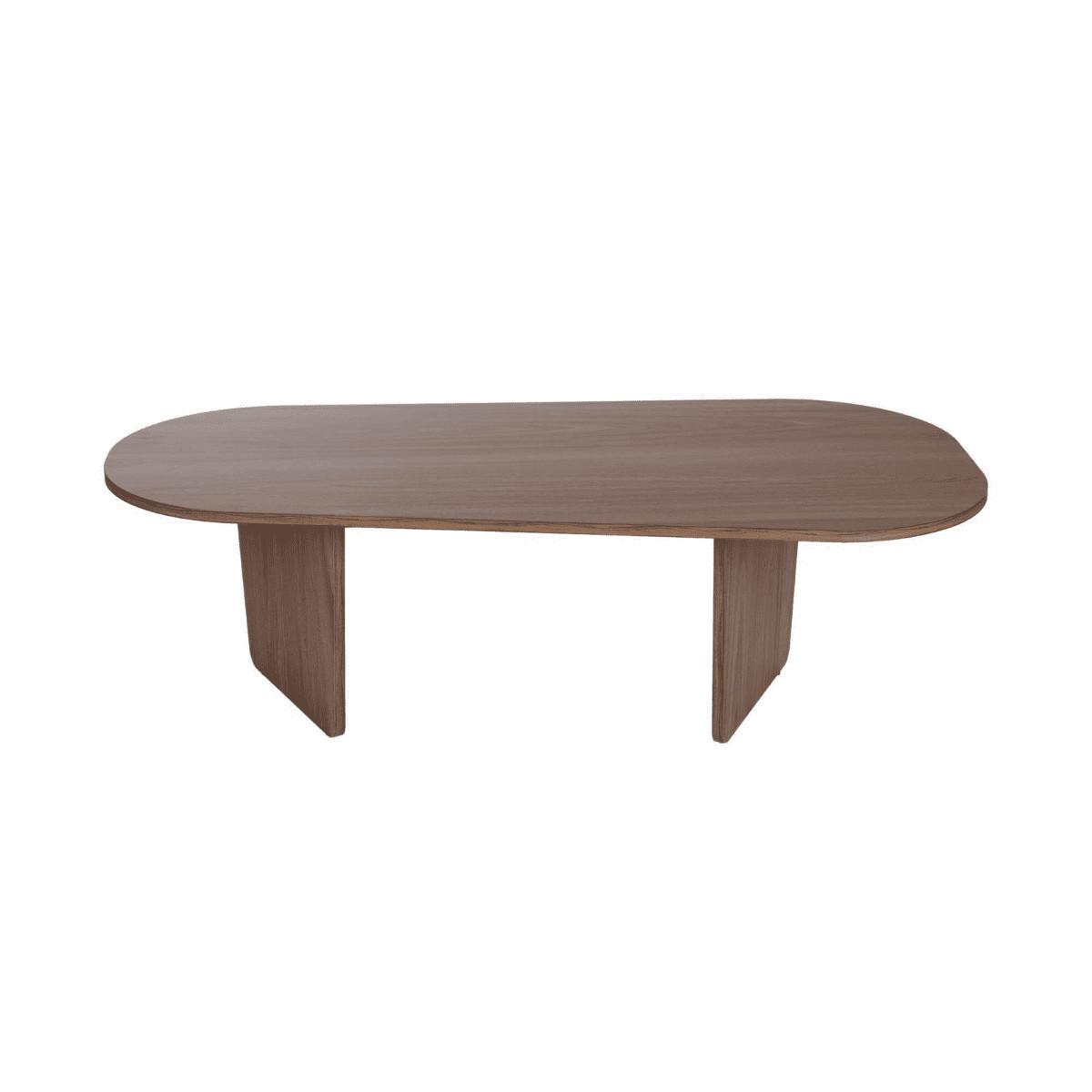 COUCHTISCH mit abgerundeter Tischplatte L130 cm 65/130/40 cm - Naturfarben, Holzwerkstoff (70/65/40cm) - Calicosy