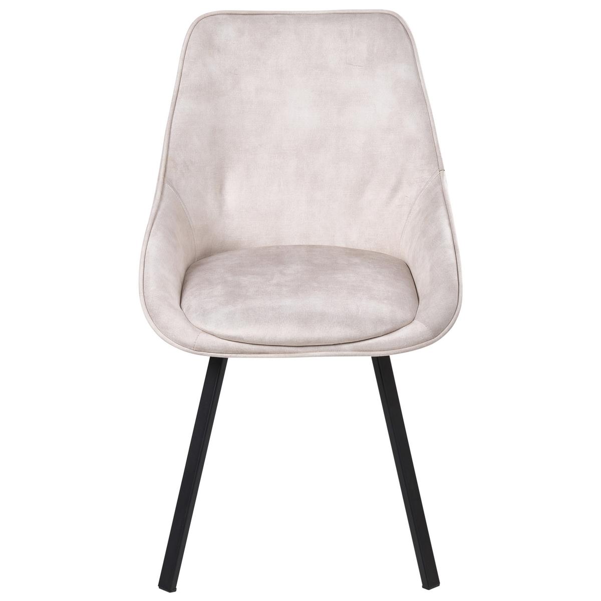 ESSZIMMERSTUHL 2er Set drehbar Samtstoff Hellbeige Terlton - Beige/Schwarz, Textil/Metall (52/89/54cm) - Beliani