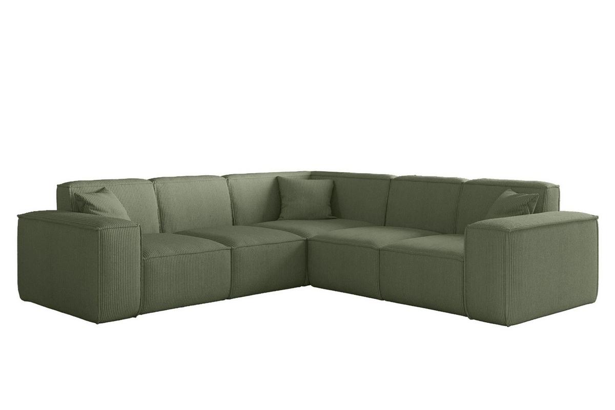 SOFA Celes Premium Stoff Scala - Jadegrün, Holzwerkstoff/Textil (246/246cm) - Fun Möbel