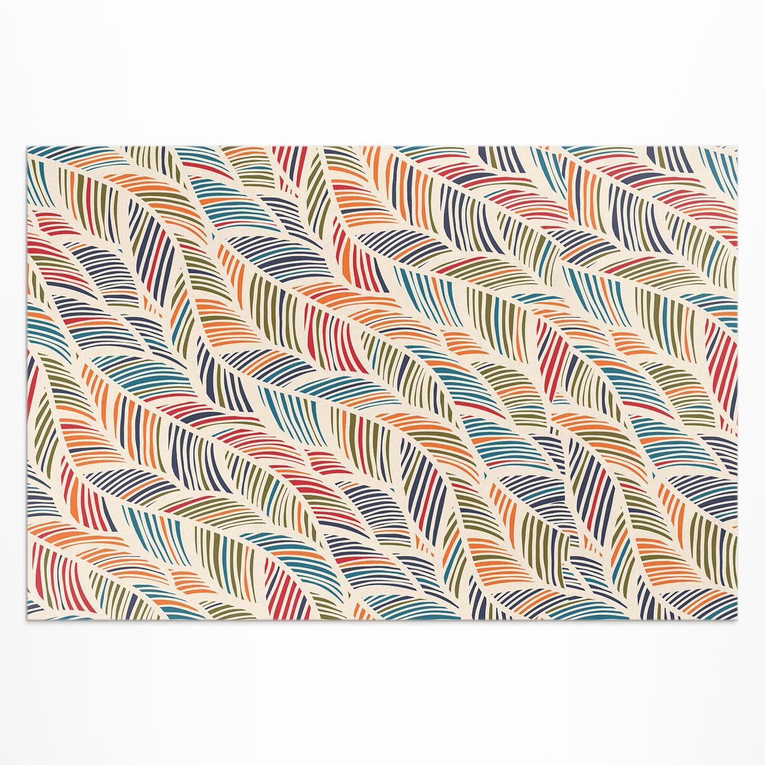 TEPPICH 120x180 cm Bunte Abstrakte Boho Blätter - Multicolor, Kunststoff (120/180cm) - Wallfluent