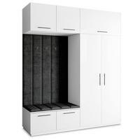 GARDEROBENSCHRANK REMA 200/240/60 cm Modern Weiß - Schwarz/Weiß, Holzwerkstoff (200/240/60cm) - MASSENO