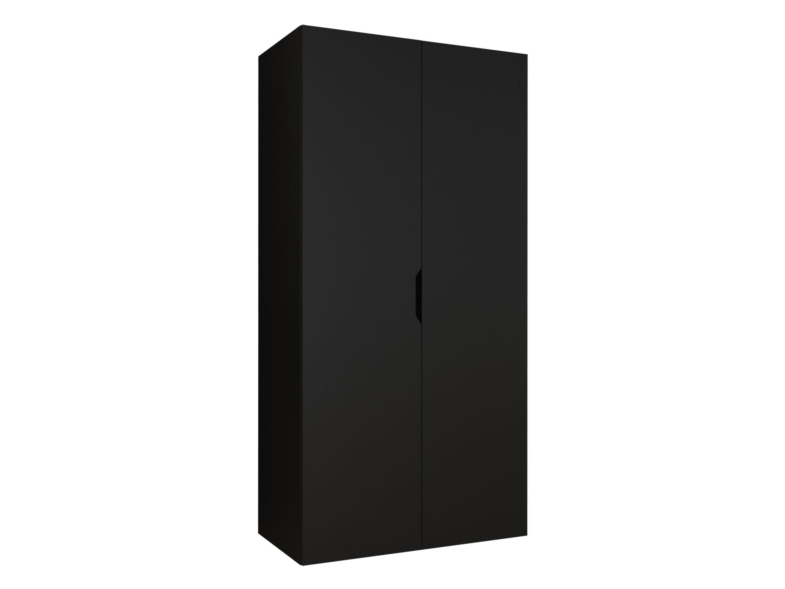 DREHTÜRENSCHRANK Malaga 100 - Schwarz, Holzwerkstoff (100/202/52cm) - MIRJAN24