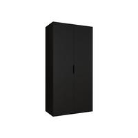 DREHTÜRENSCHRANK Malaga 100 - Schwarz, Holzwerkstoff (100/202/52cm) - MIRJAN24