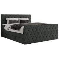 BOXSPRINGBETT MIREN KING DUO 200/200 Dunkelgrau Struktur - H3 - Dunkelgrau, Holz/Textil (200/200cm) - MKS