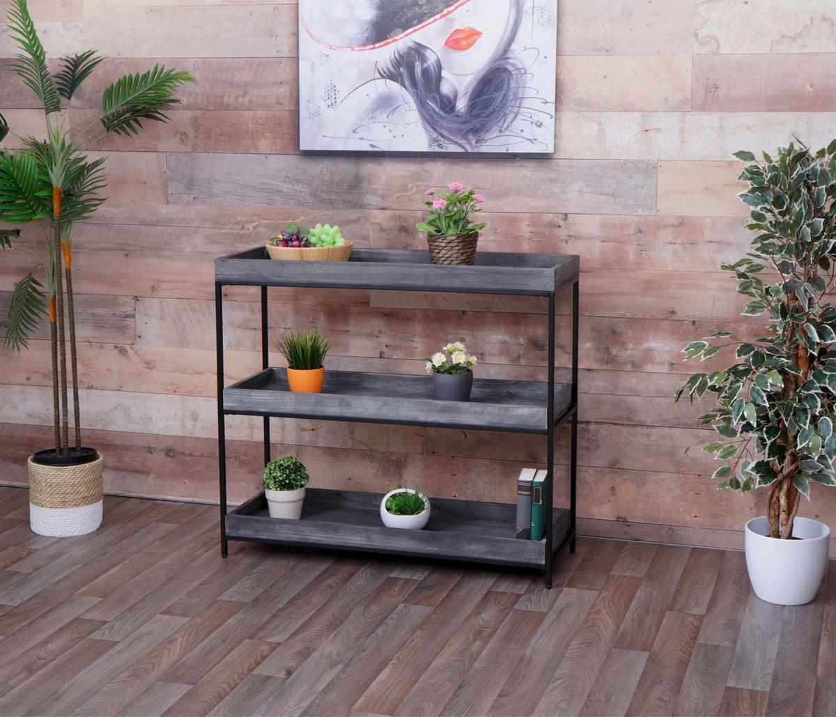 REGAL Grau - Grau, Holz (100/90/35cm) - MCW