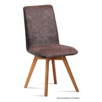 ESSZIMMERSTUHL (8er-Set) Dilga 47x92x60 Schwarz/Braun - Eichefarben/Braun, Kunststoff (60/92/47cm) - 58aufmkessel