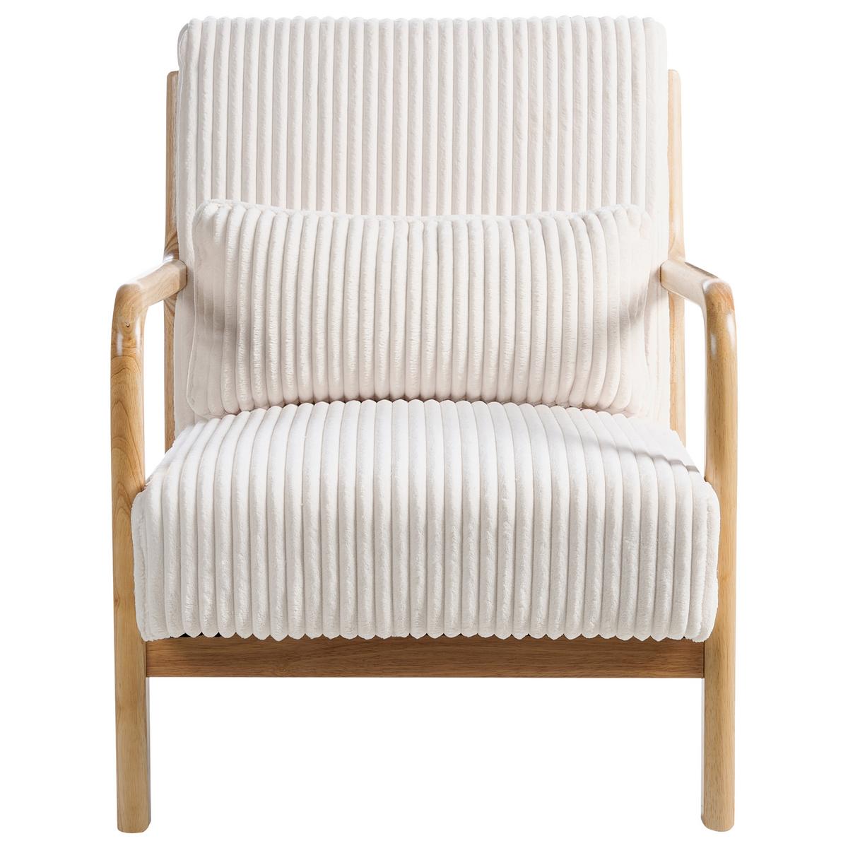 SESSEL Hellbraun Sorsele - Hellbraun/Weiß, Textil (64/77/82cm) - Beliani