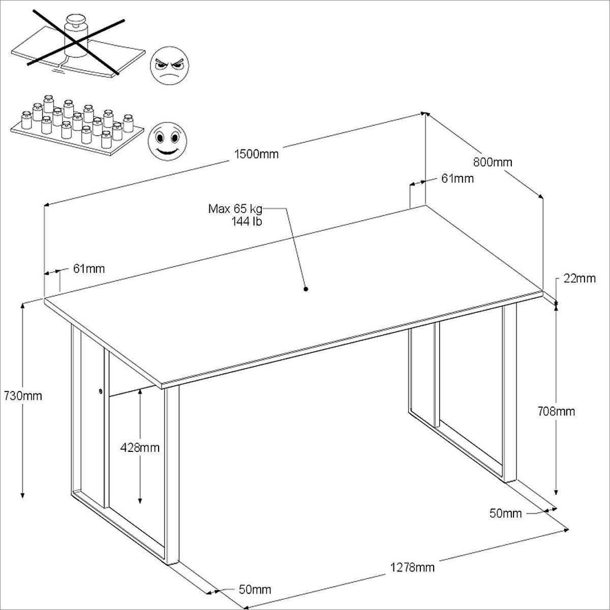 BÜROMÖBEL-SET Eiche, weiß, Kombination mit Schreibtisch, Container und Stauraumregal - Eichefarben/Schwarz, Holzwerkstoff/Kunststoff (80/150/104cm) - Parisot Meuble