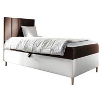 BOXBETT Maja Junior 1, Seite zum Öffnen des Bettkastens: Links - H3 - Weiß/Braun, Holz (90/200cm) - MIRJAN24