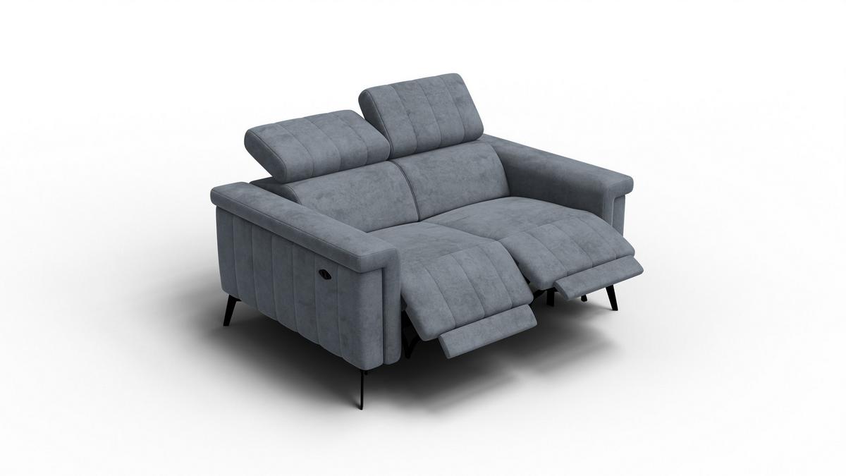 RELAXSOFA NORDEL 2-Sitzer, dunkelgrau - Dunkelgrau/Schwarz, Holz/Textil (150/80/105cm) - Wozimo