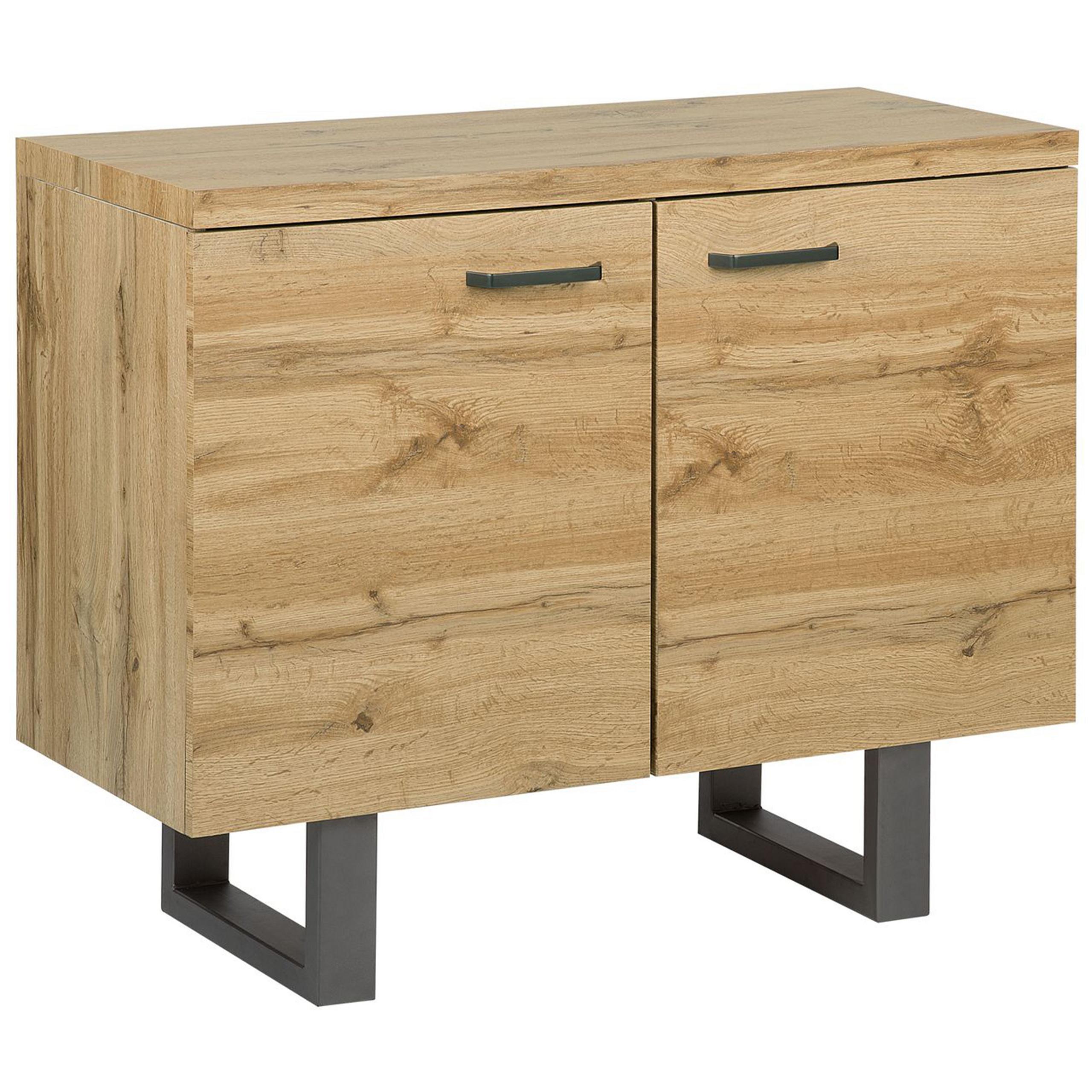 SCHRANK Hellbraun Timber - Braun, Holzwerkstoff (94/79/42cm) - Beliani
