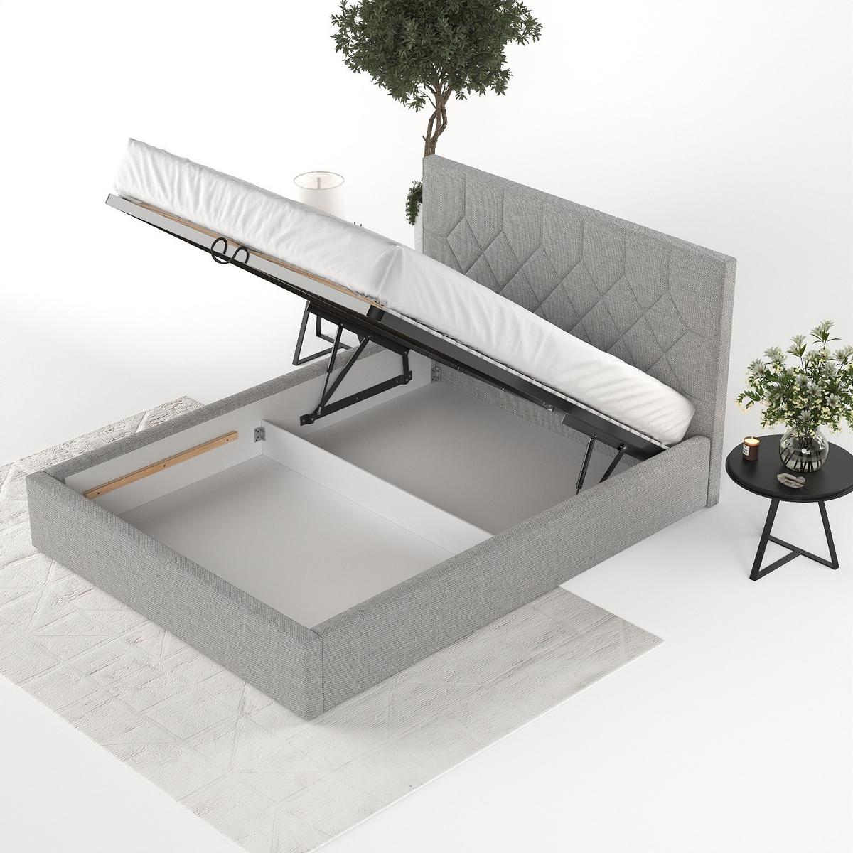 POLSTERBETT Brisa 140/200 cm Hellgrau im Inari Stoff - Hellgrau/Schwarz, Holz/Holzwerkstoff (140/200cm) - AltaBeds