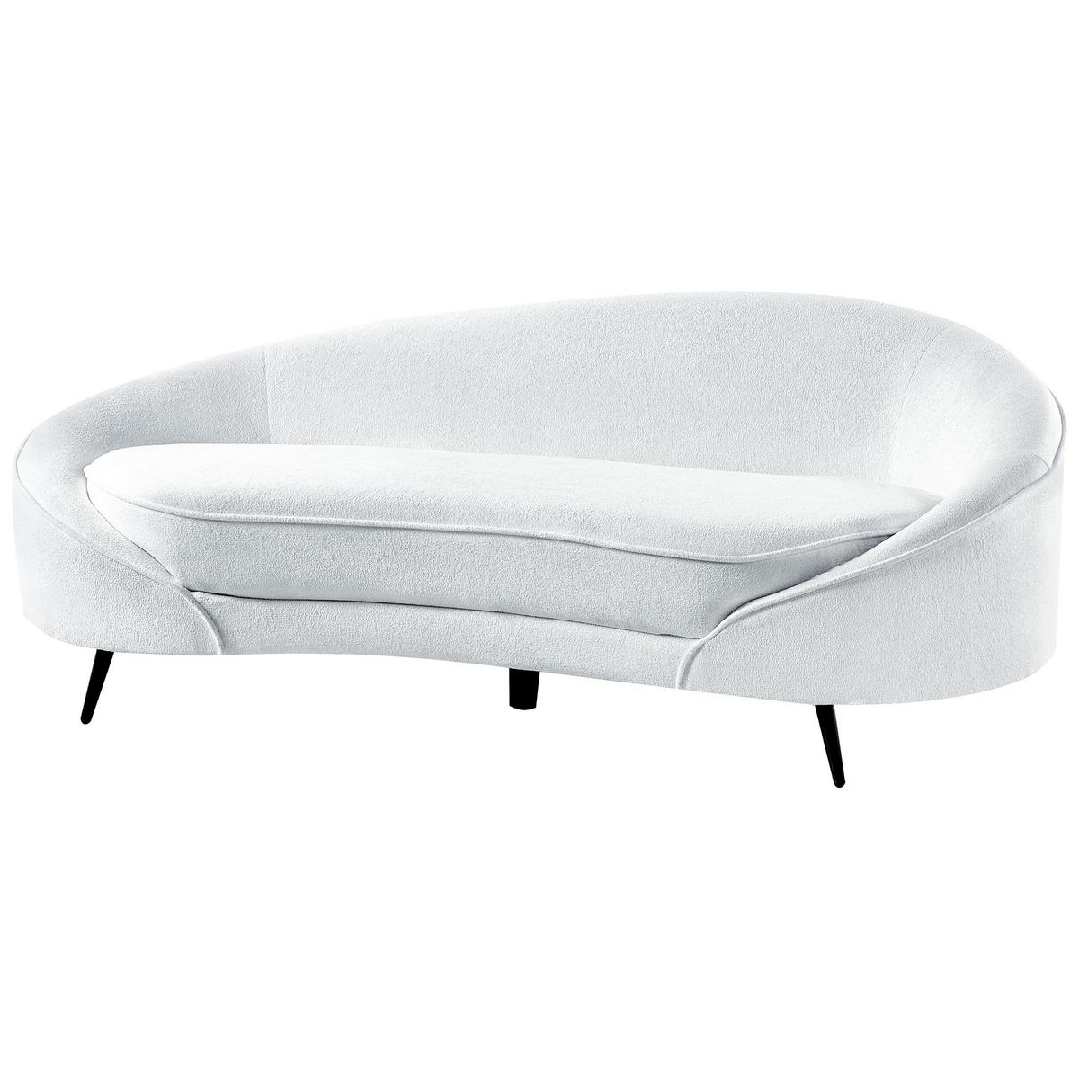 3-SITZER-SOFA Bouclé weiß/schwarz Savar - Schwarz/Weiß, Textil (183/69/84cm) - Beliani