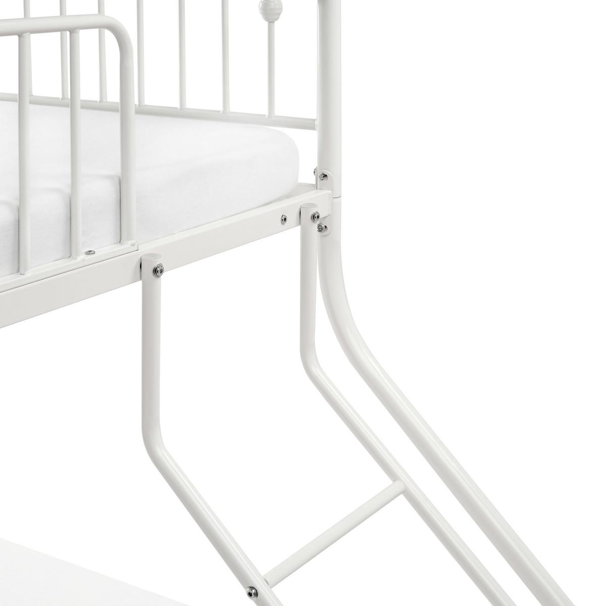 HOCHBETT Metall 90/140/200 cm Weiß Chamonix - Weiß, Metall (90/200cm) - Beliani