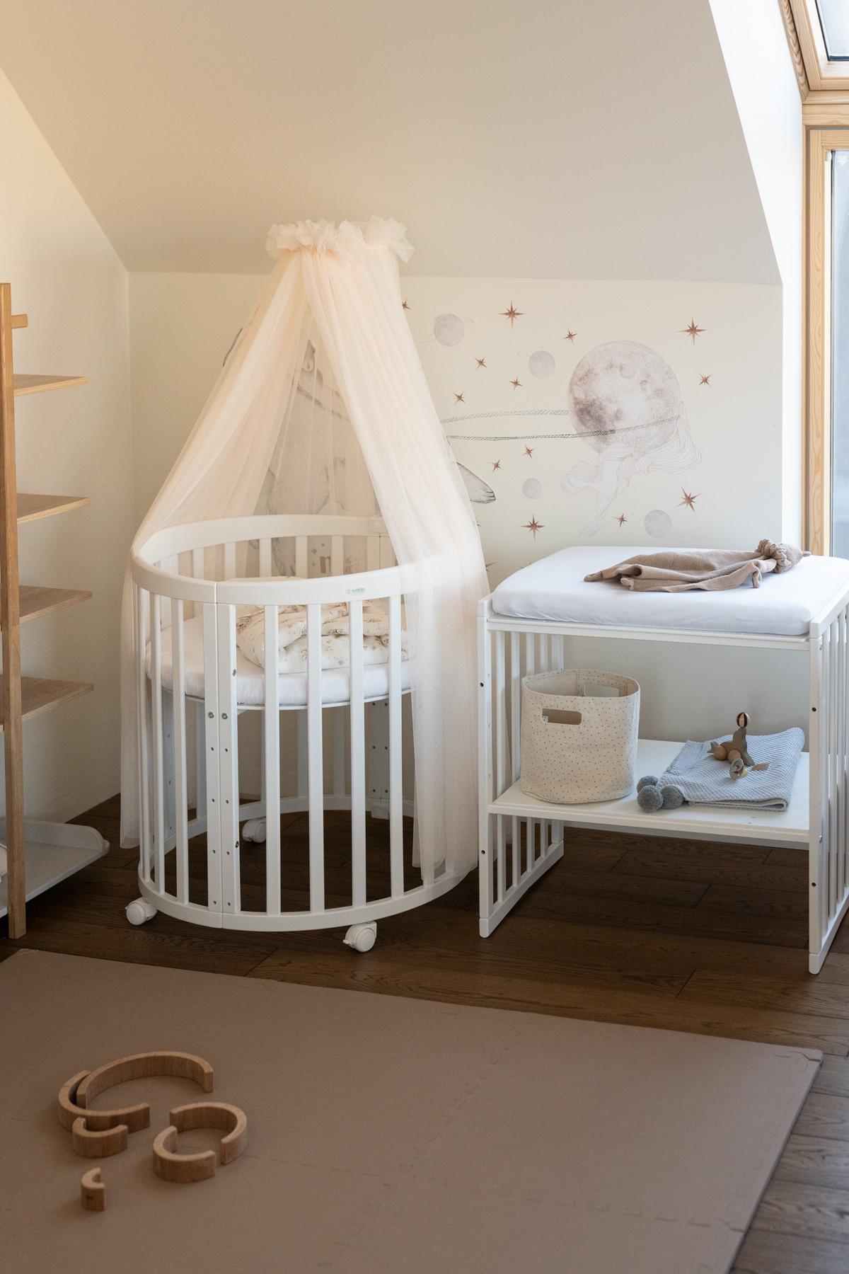 BABY Betthimmel Baldachin mit Himmelstange - Champagner, Textil - waldin