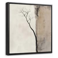 LEINWAND Bilder mit Rahmen - Wabi sabi - Pflanze - Beige - 20x20 - Taupe, Textil (20/20cm) - MuchoWow