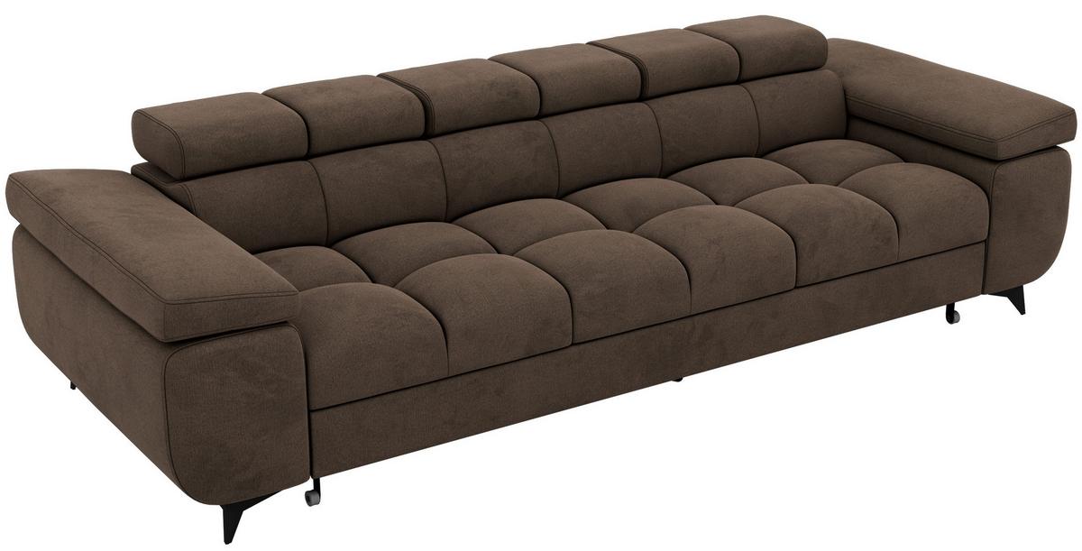 3-SITZER SOFA NIDELLO - Braun Velvet - Schwarz/Braun, Textil/Metall (260/70/97cm) - MKS