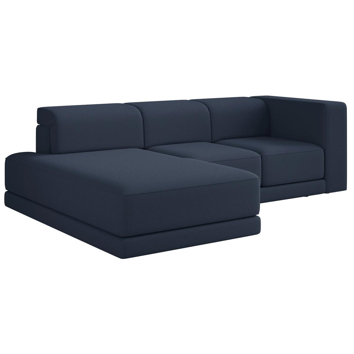 ECKSOFA Novals L-Form, 4-Sitzer, links 278 cm - Schwarz/Dunkelblau, Holz/Kunststoff (278/168cm) - Selsey