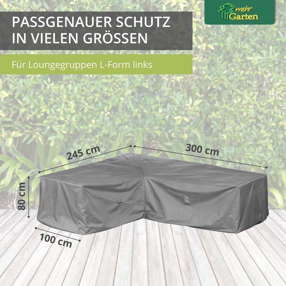 LOUNGEGRUPPEN L-Form asymmetrisch SHP-20099 - Grau, Kunststoff (245/80/300cm) - mehr Garten