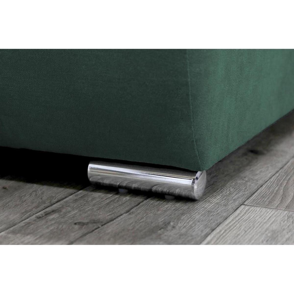 WOHNLANDSCHAFT Draco U Grün - Silberfarben/Grün, Textil/Metall (350/85/185cm) - Beautysofa