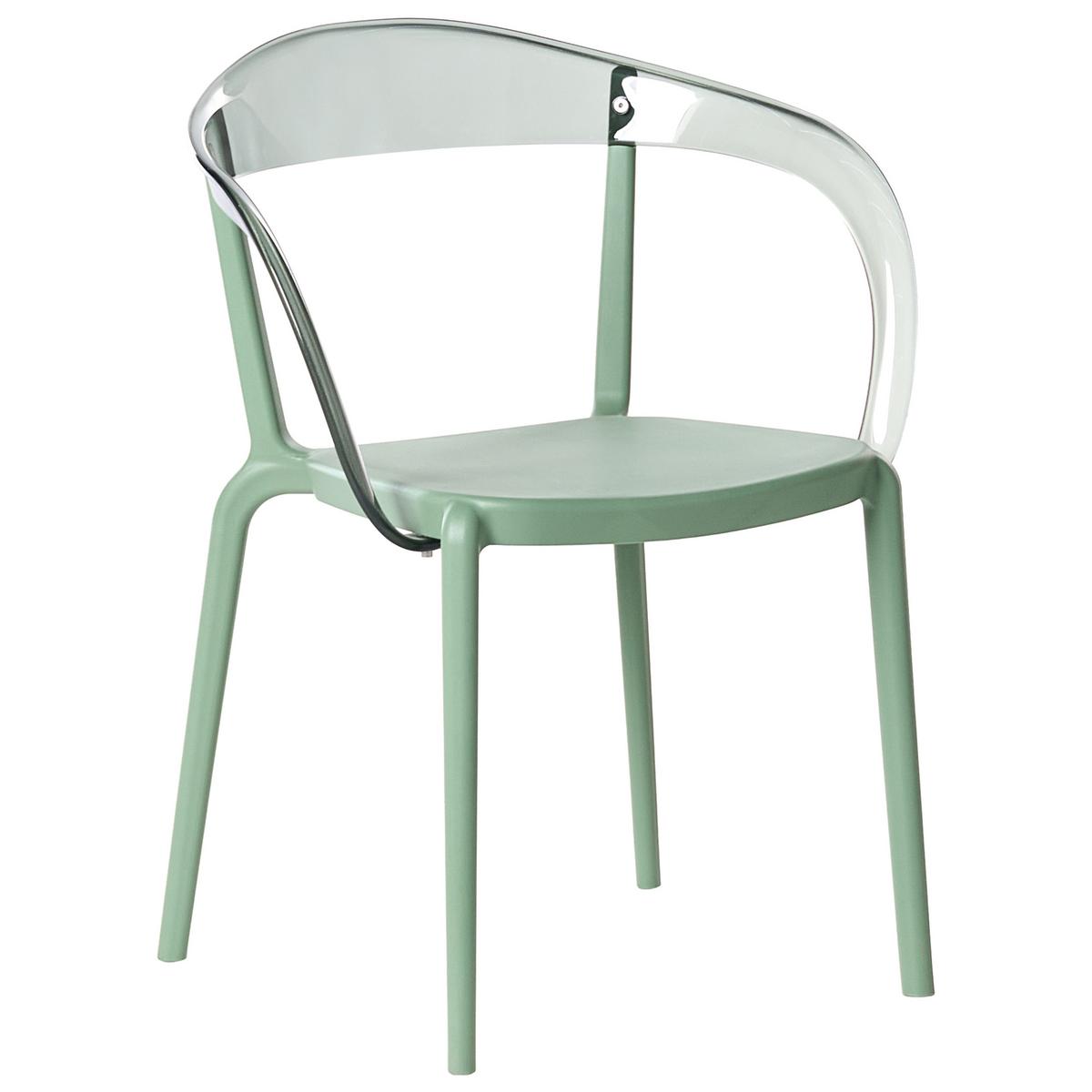 GARTENSTUHL 4er-Set stapelbar Grün Malevizi - Grün, Kunststoff (45/77/45cm) - Beliani