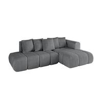 ECKSOFA Ottomane Rechts CLOUD-L-v1 280x185x90 Dunkelgrau Cord - Dunkelgrau, Holzwerkstoff/Kunststoff (185/280cm) - ALTDECOR