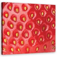 WANDBILD erdbeere obst - Rot, Textil (30/30cm) - Feeby