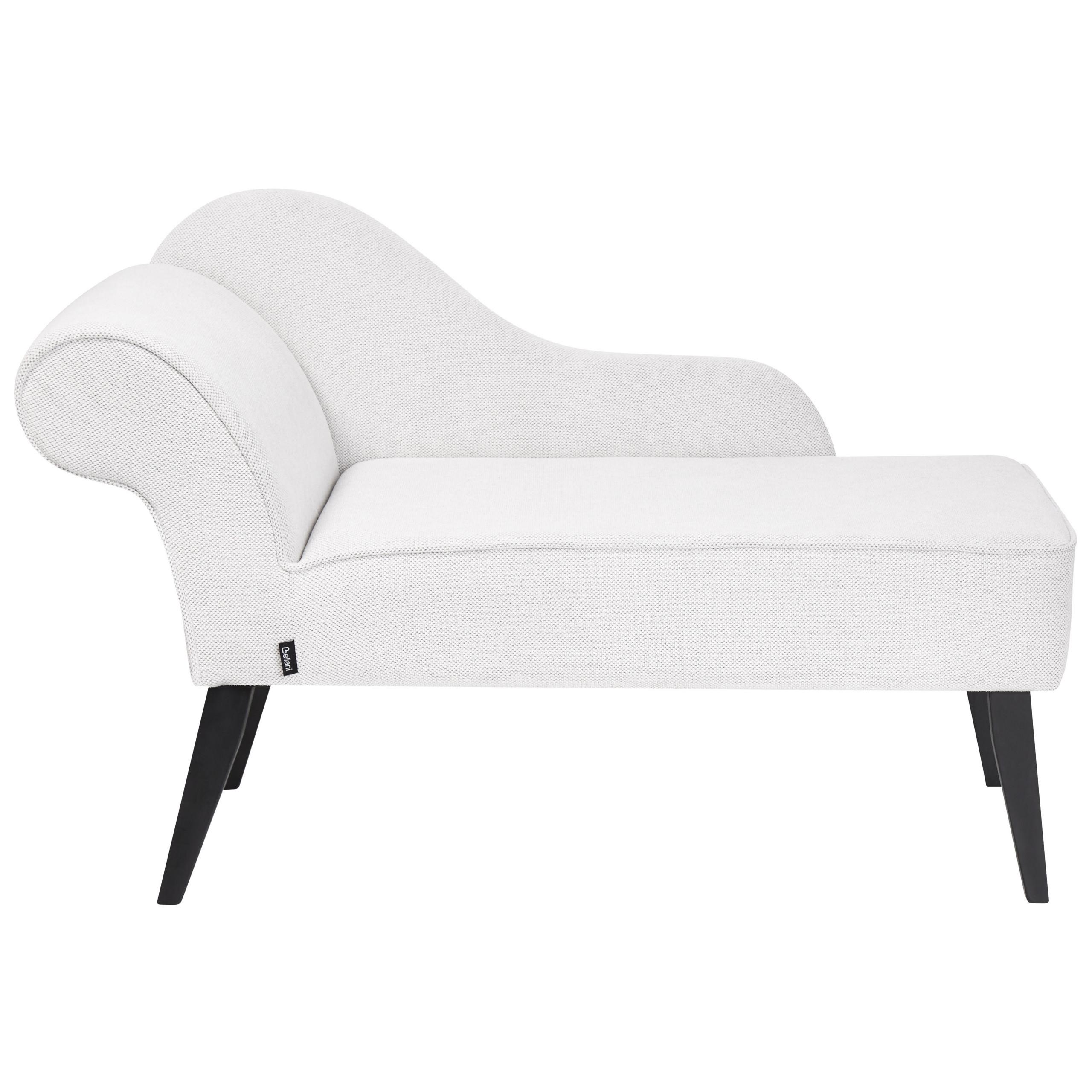 CHAISELONGUE weiß linksseitig Biarritz - Schwarz/Weiß, Textil (118/77/60cm) - Beliani