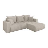 ECKSOFA mit Schlaffunktion Ottomane Rechts MILA-L 277x194x86 Creme Cord - Ecru/Creme, Holzwerkstoff/Kunststoff (277/194cm) - ALTDECOR
